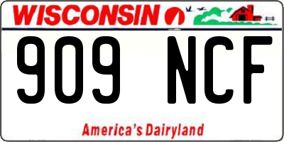 WI license plate 909NCF
