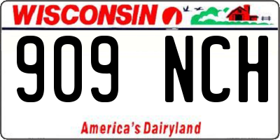 WI license plate 909NCH