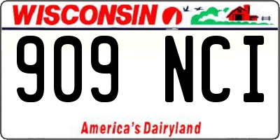 WI license plate 909NCI