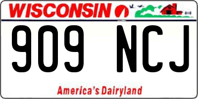 WI license plate 909NCJ