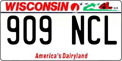 WI license plate 909NCL