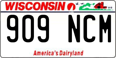 WI license plate 909NCM