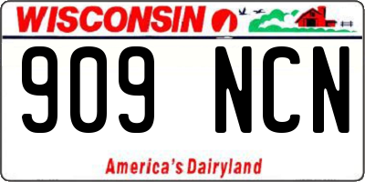 WI license plate 909NCN