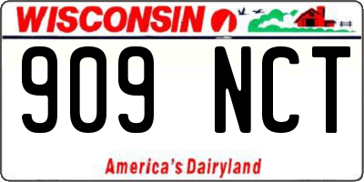 WI license plate 909NCT