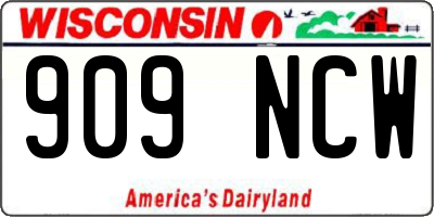 WI license plate 909NCW