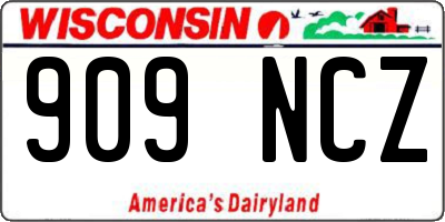 WI license plate 909NCZ
