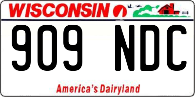 WI license plate 909NDC