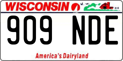 WI license plate 909NDE