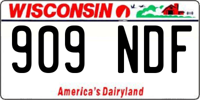 WI license plate 909NDF