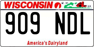 WI license plate 909NDL