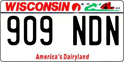 WI license plate 909NDN
