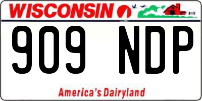 WI license plate 909NDP