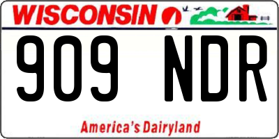 WI license plate 909NDR