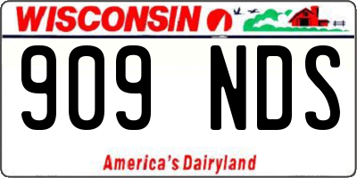 WI license plate 909NDS