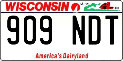 WI license plate 909NDT