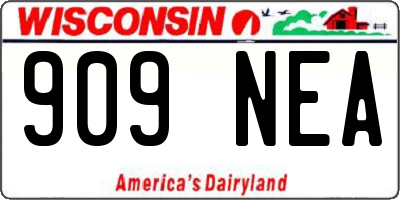 WI license plate 909NEA