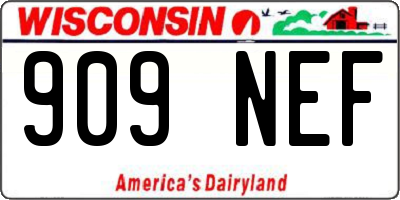 WI license plate 909NEF