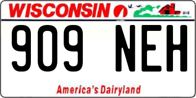 WI license plate 909NEH