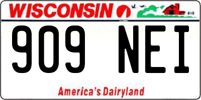 WI license plate 909NEI