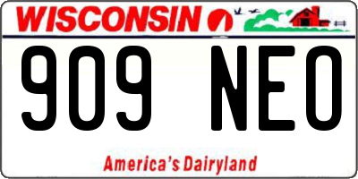 WI license plate 909NEO