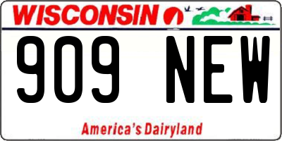 WI license plate 909NEW