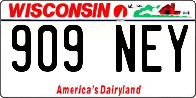 WI license plate 909NEY