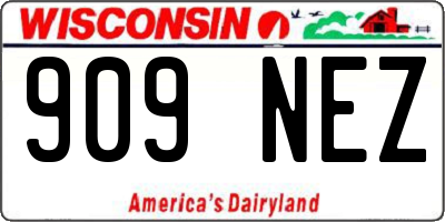 WI license plate 909NEZ