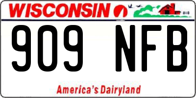 WI license plate 909NFB