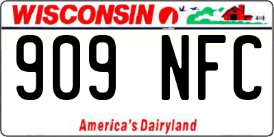 WI license plate 909NFC