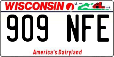 WI license plate 909NFE