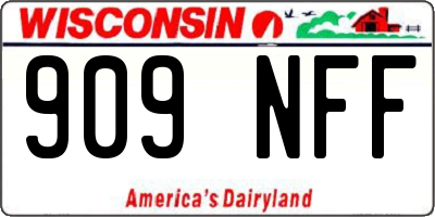 WI license plate 909NFF