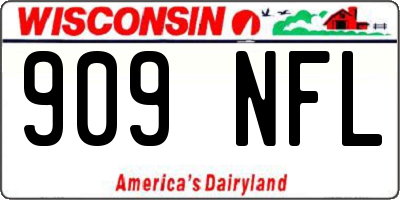 WI license plate 909NFL