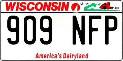 WI license plate 909NFP