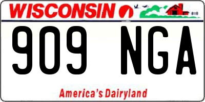 WI license plate 909NGA