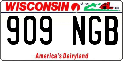 WI license plate 909NGB