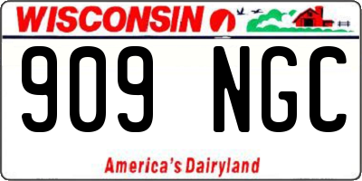 WI license plate 909NGC