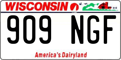 WI license plate 909NGF