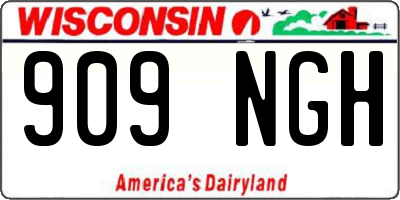 WI license plate 909NGH