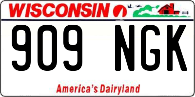 WI license plate 909NGK