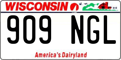 WI license plate 909NGL