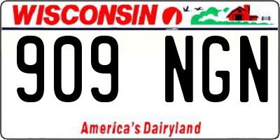 WI license plate 909NGN