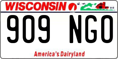 WI license plate 909NGO