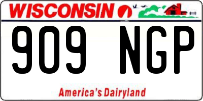 WI license plate 909NGP