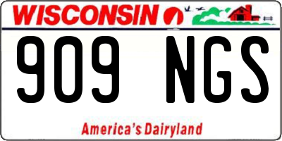 WI license plate 909NGS