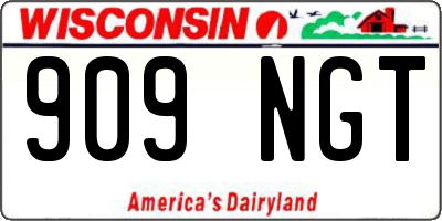 WI license plate 909NGT