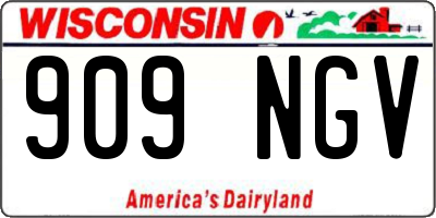 WI license plate 909NGV