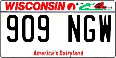 WI license plate 909NGW