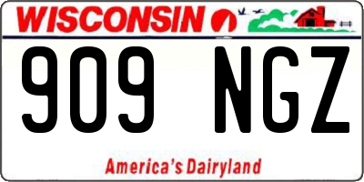 WI license plate 909NGZ