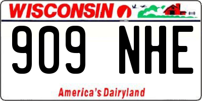 WI license plate 909NHE