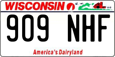 WI license plate 909NHF